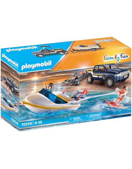 Playmobil Family Fun Φορτηγακι Με Τρειλερ Και Ταχυπλοο - 70534