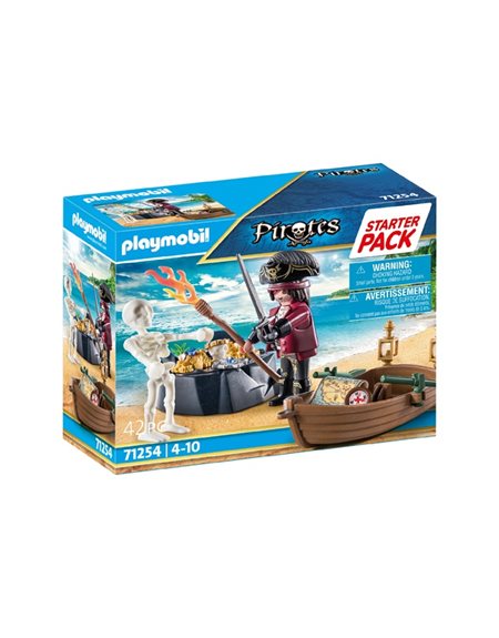Playmobil Starter Pack Πειρατης Με Βαρκουλα Και Θησαυρο - 71254