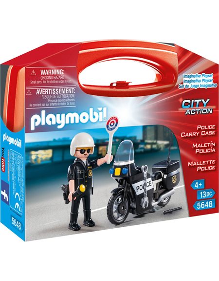 Playmobil City Action Βαλιτσάκι Αστυνόμος Με Μοτοσικλέτα - 5648