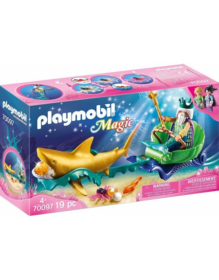 Playmobil Magic Βασιλιάς Της Θάλασσας Με Άμαξα Καρχαρία - 70097