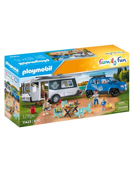 Playmobil Oικογενειακές Διακοπές Με Ρυμουλκόμενο Τροχόσπιτο - 71423