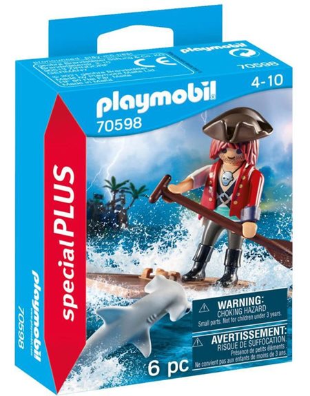 Playmobil City Life Πειρατής Με Σχεδία Και Σφυροκέφαλος Καρχαρίας - 70598