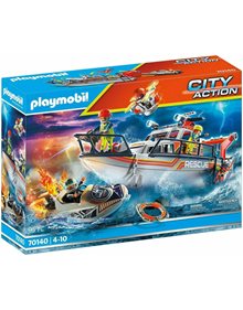 Playmobil City Action Επιχείρηση Πυρόσβεσης Με Σκάφος Διάσωσης - 70140 Playmobil Playmobil