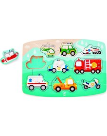 Ξυλινο Παζλ Οχηματα Hape Happy Puzzles Emergency Peg - E1406A Hape Παιδικά Puzzle