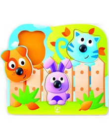 Ξυλινο Παζλ Ζωακια Hape Happy Puzzles Big Nose Pet Peg - E1309A Hape Παιδικά Puzzle