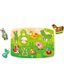 Ξυλινο Παζλ Ζωακια Αγροκτήματος Hape Happy Puzzles - E1408A Hape Παιδικά Puzzle