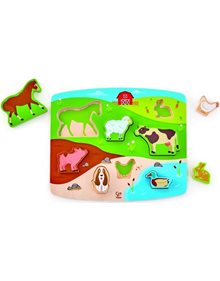 Ξυλινο Παζλ Ζωακια Φαρμας Hape Puzzle & Play - E1454A Hape Παιδικά Puzzle