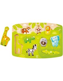 Hape Jungle Peg Puzzle - Παζλ Με Τα Ζωα Της Ζουγκλας - E1405A Hape Παιδικά Puzzle