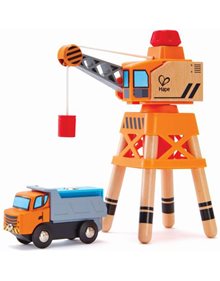 Hape Railway Ξυλινος Γερανος - E3715 Hape Αυτοκινητάκια