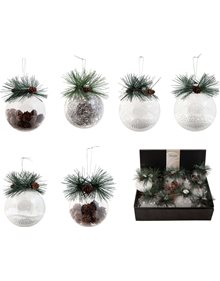 Χριστουγεννιάτικη Μπάλα (8cm) | Διάφανη (5 Σχέδια) - 53132 V. Christakopoulos Χριστουγεννιάτικες Μπάλες