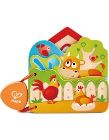 Ξυλινο Baby's Farm Animal Βιβλιαρακι Hape Early Explorer - E0046A Hape Βρεφικά