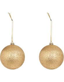 Χριστουγεννιάτικες Μπάλες (10cm) | Σετ 2 Τεμ. - Χρυσό Glitter - 53136-2 V. Christakopoulos Χριστουγεννιάτικες Μπάλες