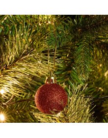 Χριστουγεννιάτικες Μπάλες (4cm) | Σετ 6 Τεμ. - Κόκκινο Glitter - 53182-1 V. Christakopoulos Χριστουγεννιάτικες Μπάλες