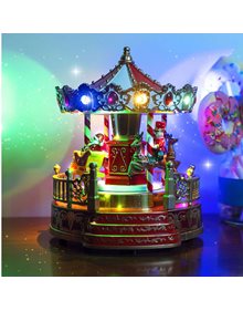 Χριστουγεννιατικο Μουσικο Καρουσελ Κοκκινο Με Led - 98330 V. Christakopoulos Χριστουγεννιάτικη Διακόσμηση