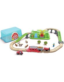 Ξυλινος Σιδηροδρομος Hape Countryside Train Bucket Set - E3772 Hape Τρένα