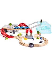 Ξύλινος Σιδηρόδρομος Hape Railway City Train Bucket Set - E3771 Hape Τρένα