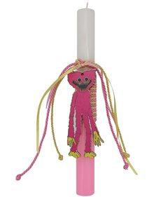 Χειροποίητη Πασχαλινή Λαμπάδα Χαγκι Γουαγκι Ροζ - 003141 Γεράκης Χειροποίητες Λαμπάδες