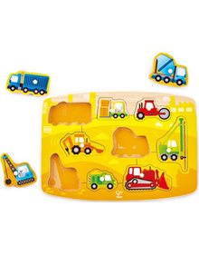 Ξυλινο Παζλ Hape Happy Puzzles Οικοδομικα Οχηματα - E1407 Hape Παιχνίδια Δραστηριοτήτων