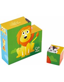 Happy Puzzles Ξυλινο Παζλ Κυβοι Ζωακια Ζουγκλας - E1619 Hape Παιδικά Puzzle