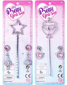 Μαγικό Ραβδάκι Pretty Girl Σετ Με Σκουλαρίκια Σε 2 Σχέδια - 70738445 BlablaToys D.I Ομορφιάς