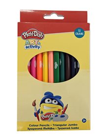 Play-Doh Ξυλομπογιές Με Χοντρή Μύτη Jumbo Τριγωνικές 12τμχ - 320-20000 GIM Ξυλομπογιές