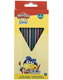 Play-Doh Ξυλομπογιες Μεταλλικες Τριγωνικες 12 Χρωματα - 320-20005 GIM Ξυλομπογιές