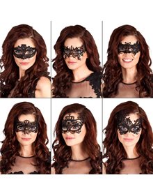 Αποκριάτικη Μάσκα Ματιών Δαντελένια Μαύρη Σε 6 Σχέδια - 300249 Clown Republic Μάσκες