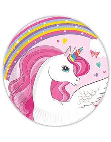 Πιατάκια 20cm - Unicorn Rainbow Colors (8τμχ - Χάρτινα) | Procos - 093758 Procos Πιατάκια