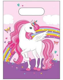 Τσάντες Δώρου Unicorn Rainbow Colors (6τμχ - Χάρτινες) | Procos - 093886 Procos Τσάντες Δώρου
