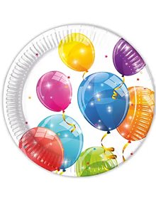 Πιατάκια 23cm - Sparkling Balloons (8τμχ - Χάρτινα) | Procos - 093427 Procos Πιατάκια
