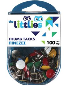Πινέζες Χρωματιστές The Littlies 100Τμχ - 000646653 The Littlies Πινέζες | Καρφίτσες