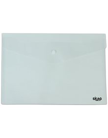 Φάκελος Με Κουμπί Economy A4 Διαφανές Λευκό - 292719 Skag Φάκελοι