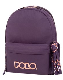 Polo Σακίδιο Original Double Scarf Μελιτζανί/Ροζ 2024 - 9012354839 Polo Τσάντες Γυμνασίου | Λυκείου