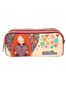 Κασετίνα Βαρελάκι Energy Red Heart - 000585759 Must Σχολικές Κασετίνες