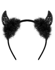 Αποκριάτικη Μαύρη Στέκα Κέρατα Με Πούλιες - 03376 Widmann Αξεσουάρ Κεφαλιού