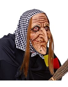Αποκριάτικη Μάσκα Latex Προσώπου Μάγισσα Με Μαντήλι & Μαλλιά - 03292 Widmann Μάσκες