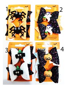 Αποκριάτικα Κλιπ Μαλλιών Φιογκάκια 2 Τεμαχίων Σε 4 Σχέδια - 21814 V. Christakopoulos Αξεσουάρ Κεφαλιού