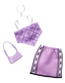 Barbie Βραδινό Σύνολο Αθλητικό Μωβ Top Με Φούστα & Αξεσουάρ - HRH37 Mattel Barbie