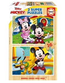 Παιδικό Ξύλινο Παζλ 2x16pcs Disney Mickey & Minnie - 19287 Educa Παιδικά Puzzle
