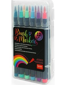 Μαρκαδόροι Brush Markers Σε 12 Χρώματα - BUMA0001 Legami Milano Μαρκαδόροι