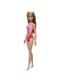 Barbie Beach Pink Palm Tree-Print Swimsuit - HXX48 Mattel Κούκλες