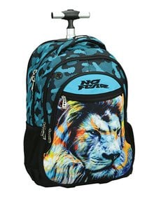 Παιδικό Σακίδιο Trolley Δημοτικού No Fear Fluo Lion 2025 - 348-45074 Back Me Up Τσάντες Τρόλεϊ