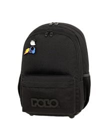 Polo Σακίδιο Πλάτης Pins Μαύρο - 9010592000 Polo Τσάντες Γυμνασίου | Λυκείου