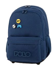 Polo Σακίδιο Πλάτης Pins Μπλε - 9010595200 Polo Τσάντες Γυμνασίου | Λυκείου