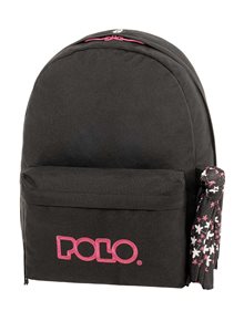 Polo Σακίδιο Πλάτης Original Scarf Μαύρο/Φούξια - 9011352044 Polo Τσάντες Γυμνασίου | Λυκείου