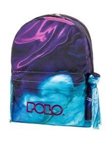 Polo Σακίδιο Πλάτης Original Double Scarf Purple/Cyan Shapes - 9012028345 Polo Τσάντες Γυμνασίου | Λυκείου
