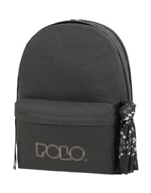 Polo Σακίδιο Πλάτης Original Double Scarf Μπλε Νύχτας/Μαύρο - 9012355001 Polo Τσάντες Γυμνασίου | Λυκείου