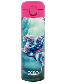 Polo Θερμός Ανοξείδωτος Με Καλαμάκι Junior Μονόκερος Με Λουλούδια 0.50lt - 9490058383 Polo Παγούρια