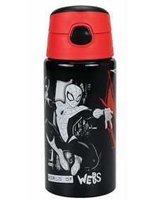 Παιδικό Παγούρι Αλουμινίου Με Καλαμάκι Spiderman 500ml | Gim - 557-00248 GIM Παγούρια