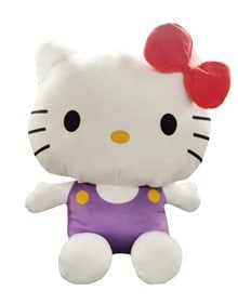 Παιδικό Λούτρινο Hello Kitty Με Μωβ Φόρεμα & Κόκκινο Φιόγκο 47cm - 93206 BlablaToys D.I Λούτρινα